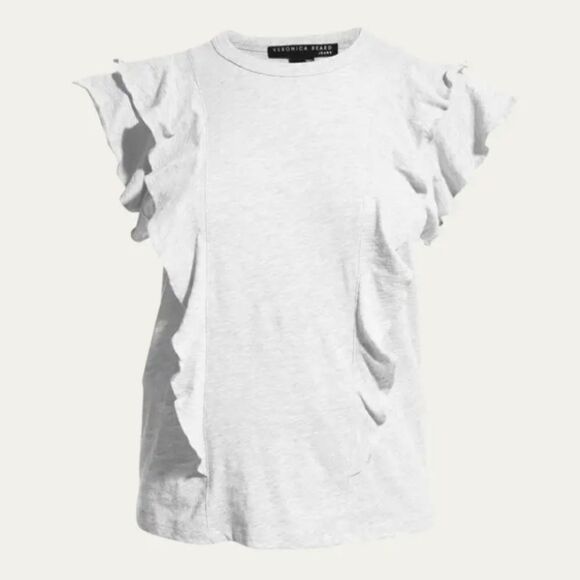 NWT VERONICA BEARD (partial tag)
Bea Short-Sleeve Crewneck Ruffle Tee-V20 - Picture 1 of 4